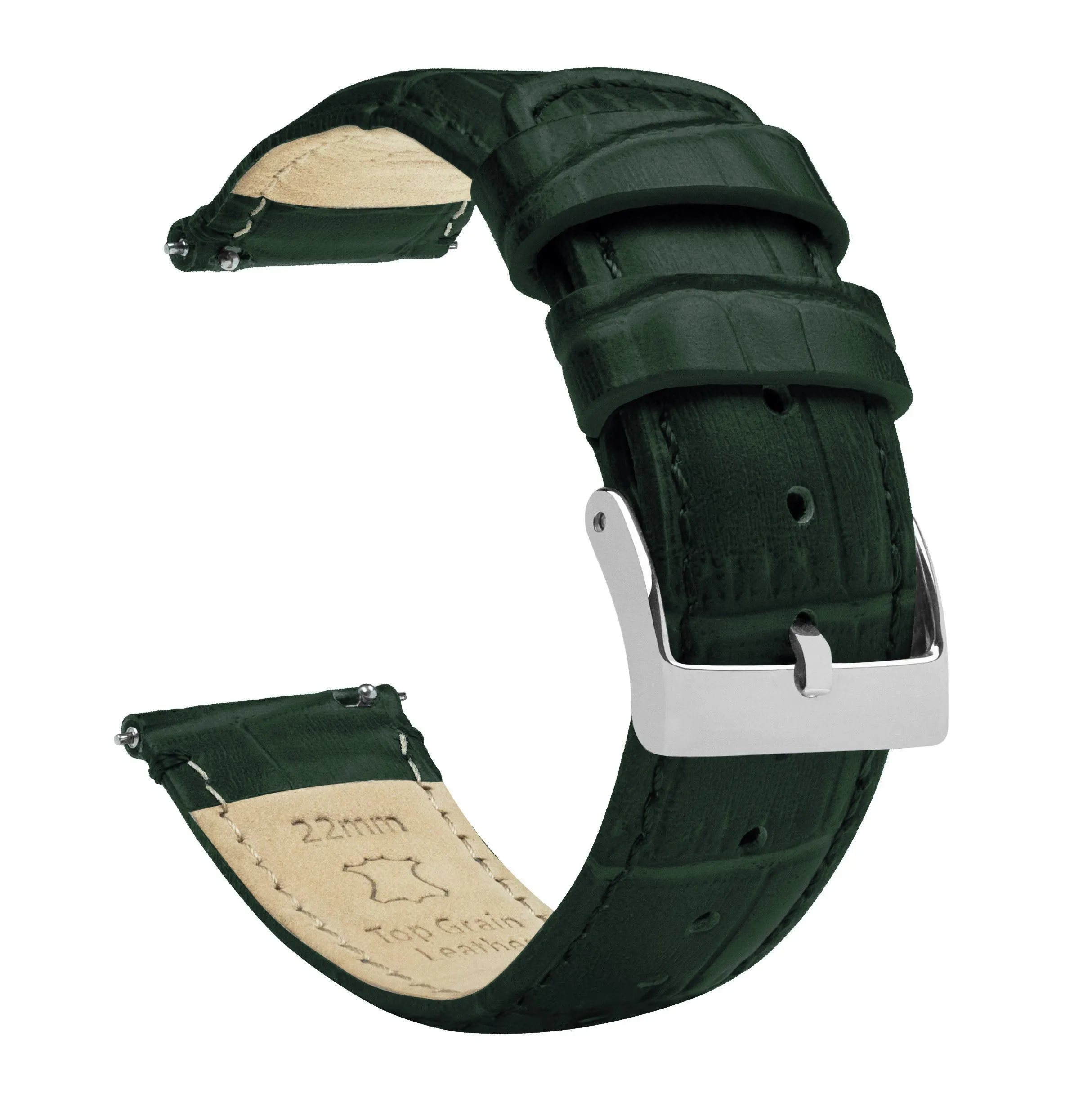 Samsung Galaxy Watch6 Forest Green Alligator Grain Leather Watch Band