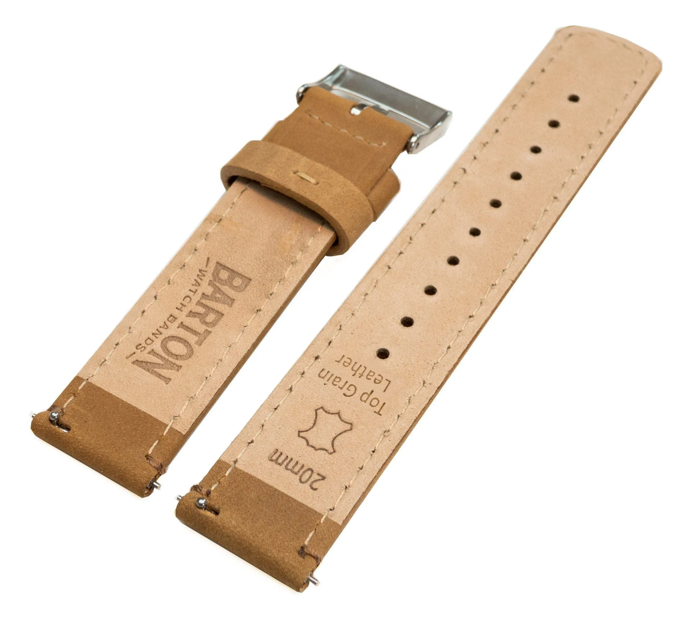 Samsung Galaxy Watch6 Gingerbread Brown Leather Stitching Watch Band