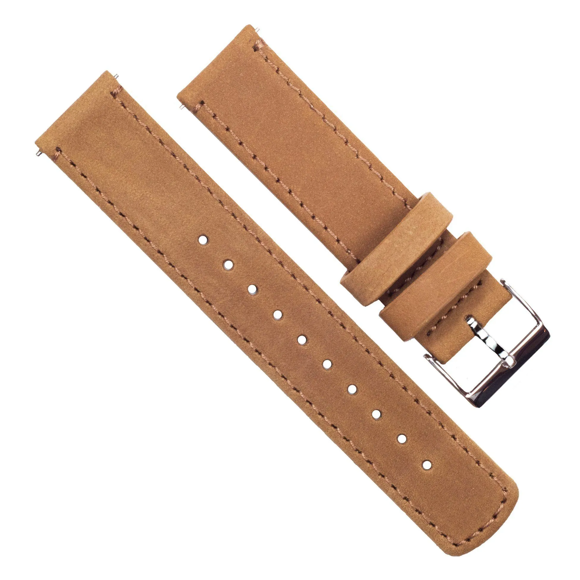 Samsung Galaxy Watch6 Gingerbread Brown Leather Stitching Watch Band