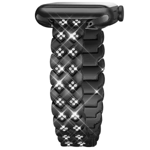SIBOYL Bling Luxury Band fits Apple Watch Bands for Women 41mm 40mm 38mm Dressy Womens iWatch Bands Metal Designer Fancy Cute Strap for Apple Watch Band Series 9 Series 8 7 6 5 4 3 2 1 SE-Black