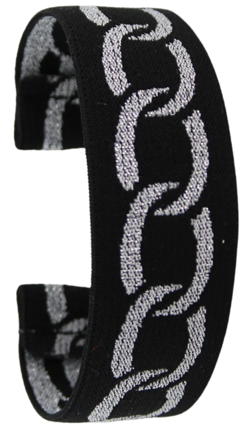 Silver Glitter Chain Elastic Watch Band