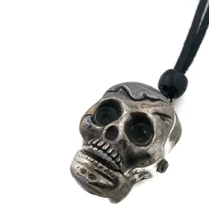 Skull Watch Pendant Necklace, Copper Dial