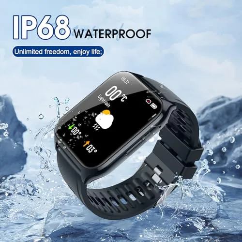Smart Watch(Answer/Make Calls), 1.85" HD Touch Screen Fitness Watch with Sleep Heart Rate Monitor, 112 Sports Modes, IP68 Waterproof, Activity Trackers Compatible with Android iOS for Men Women