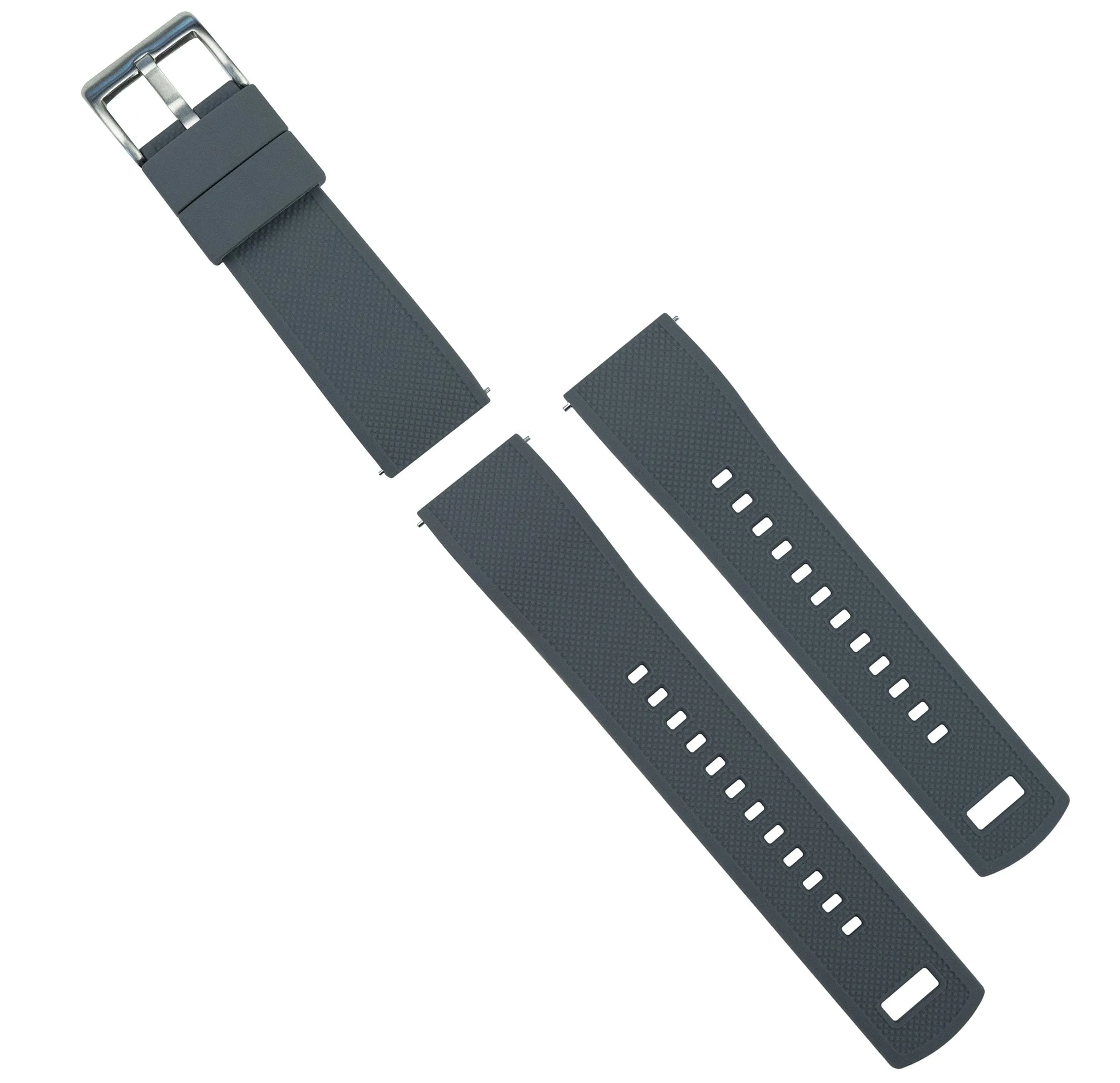 Smoke Grey Top Black Bottom Elite Silicone Watch Band (24mm SALE)