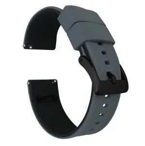 Smoke Grey Top Black Bottom Elite Silicone Watch Band (24mm SALE)