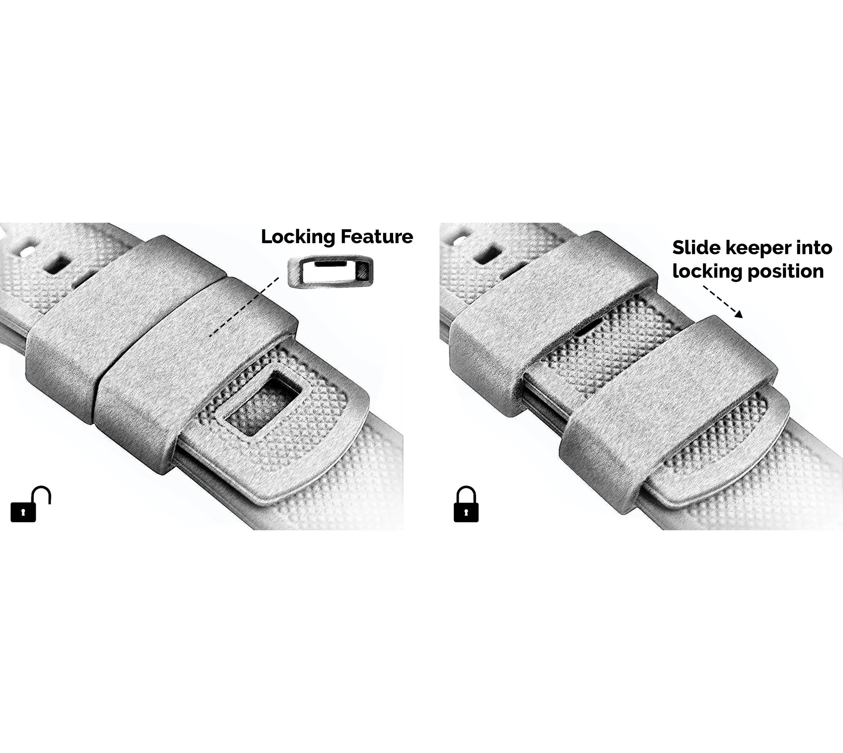 Smoke Grey Top Black Bottom Elite Silicone Watch Band (24mm SALE)
