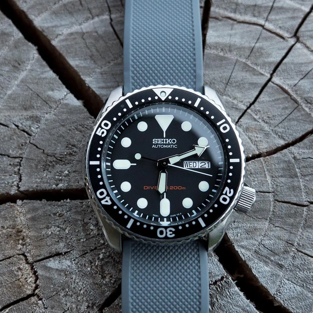 Smoke Grey Top Black Bottom Elite Silicone Watch Band