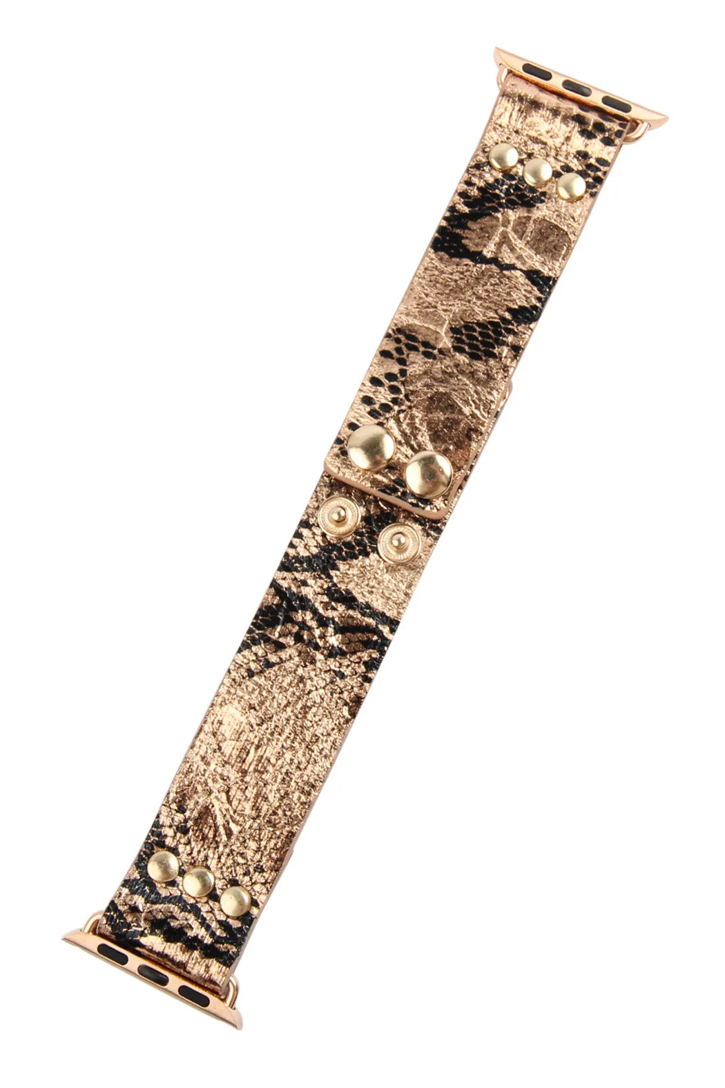 SNAKE PRINT LEATHER APPLE WATCH STRAP