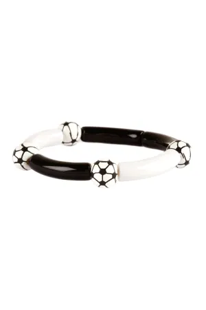 SPORTS GAMEDAY ACETATEPIPE WOOD ELASTIC BRACELET