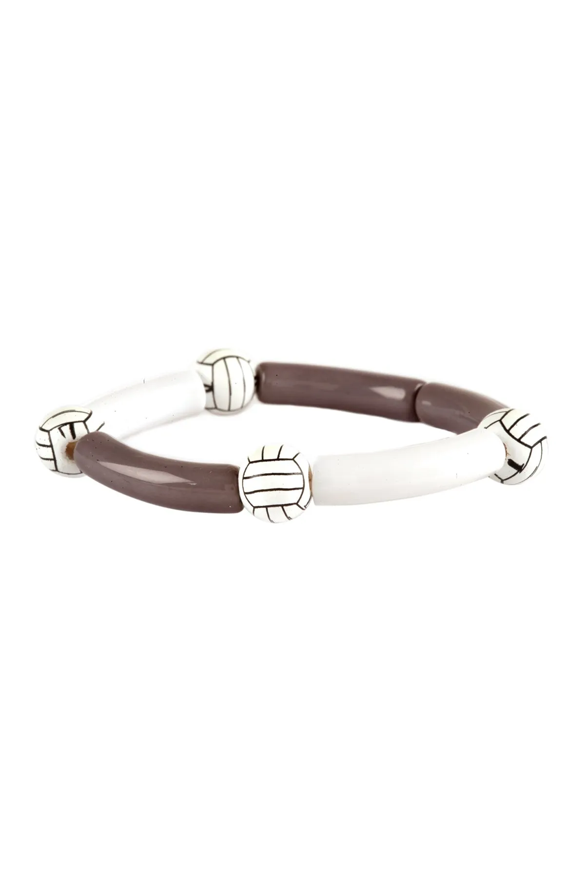 SPORTS GAMEDAY ACETATEPIPE WOOD ELASTIC BRACELET