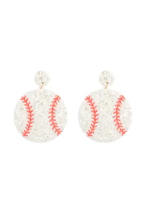 SPORTS GAMEDAY LEATHER GLITTER DROP EARRINGS