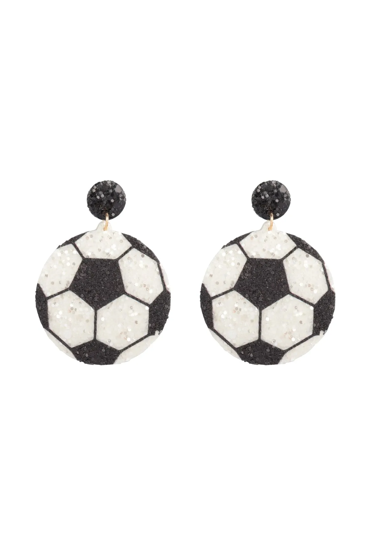 SPORTS GAMEDAY LEATHER GLITTER DROP EARRINGS