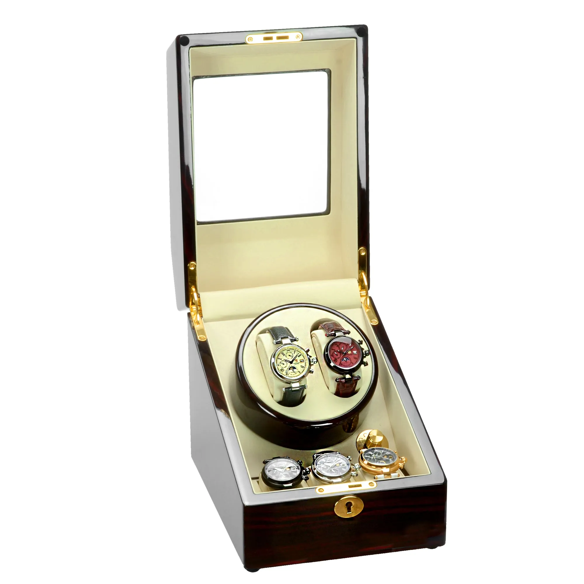 Steinhausen Heritage Double Watch Winder with Storage/Cherrywood