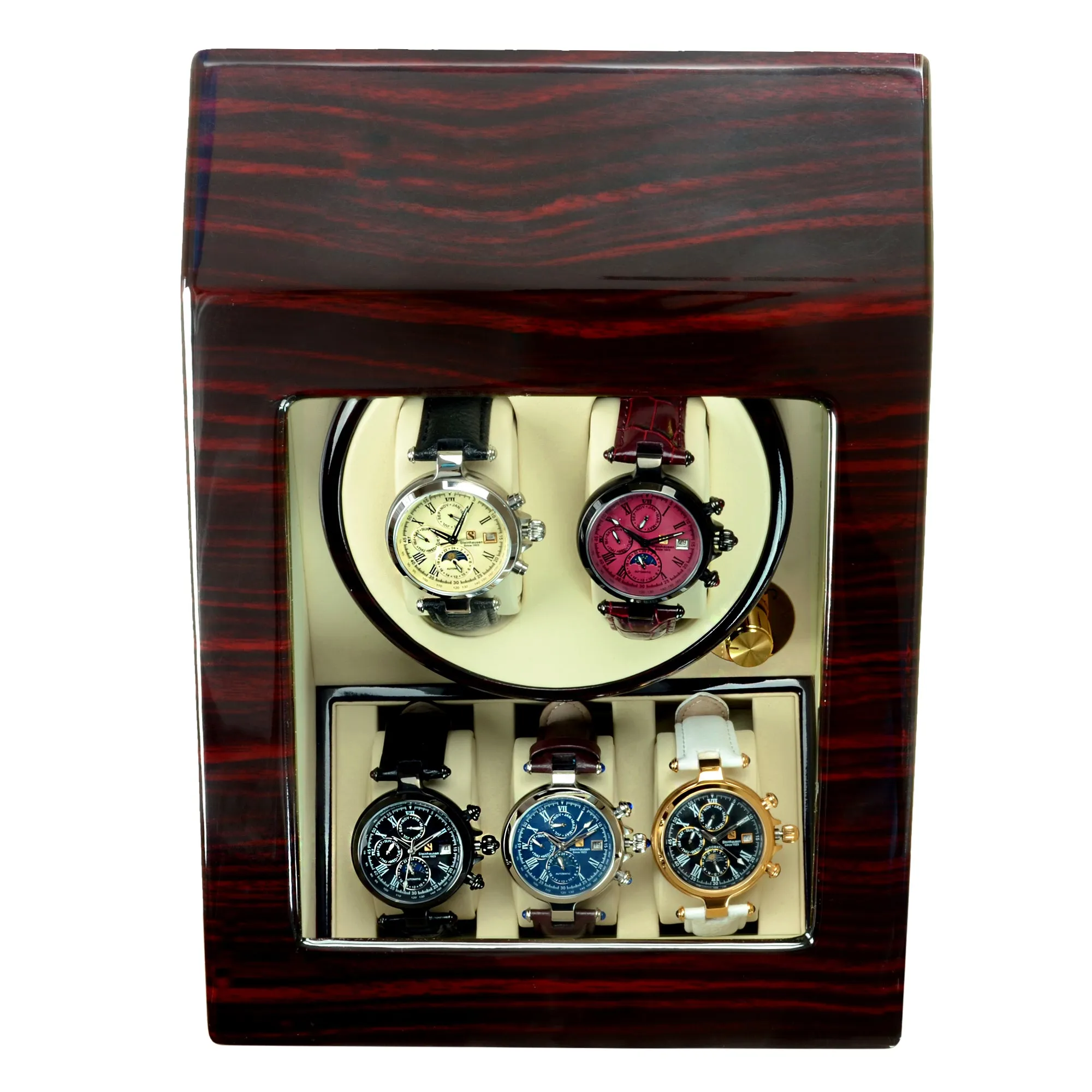 Steinhausen Heritage Double Watch Winder with Storage/Cherrywood