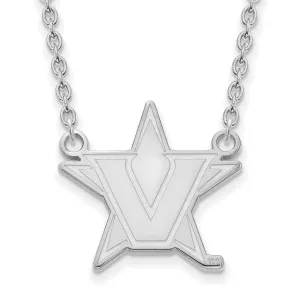 Sterling S. Rh-p Vanderbilt University Large Pendant w/Necklace