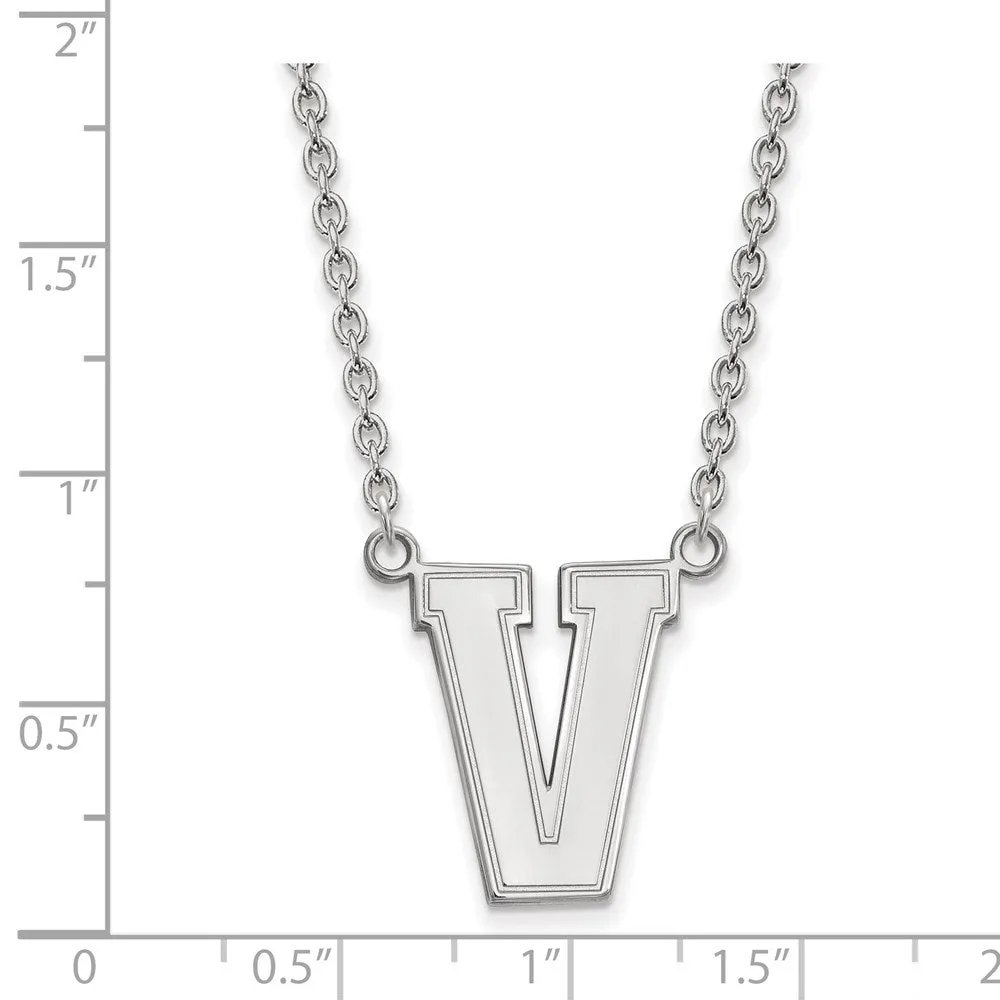 Sterling S. Rh-p Vanderbilt University Large Pendant w/Necklace