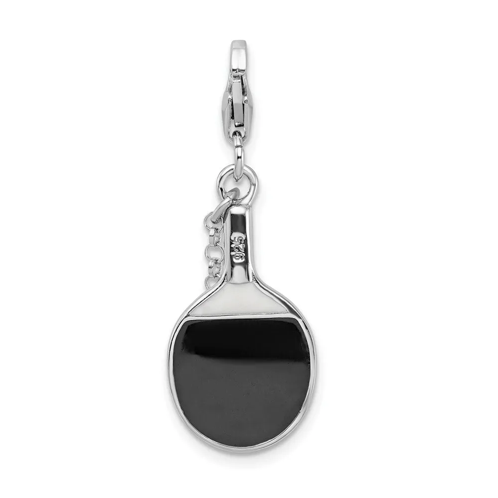 Sterling Silver Amore La Vita Rhd-pl Enameled Imitation Pearl Paddle Charm