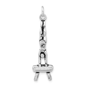 Sterling Silver Antiqued Gymnasts Charm