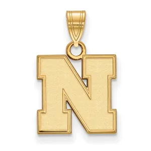 Sterling Silver Gold-plated University of Nebraska Letter N Small Pendant