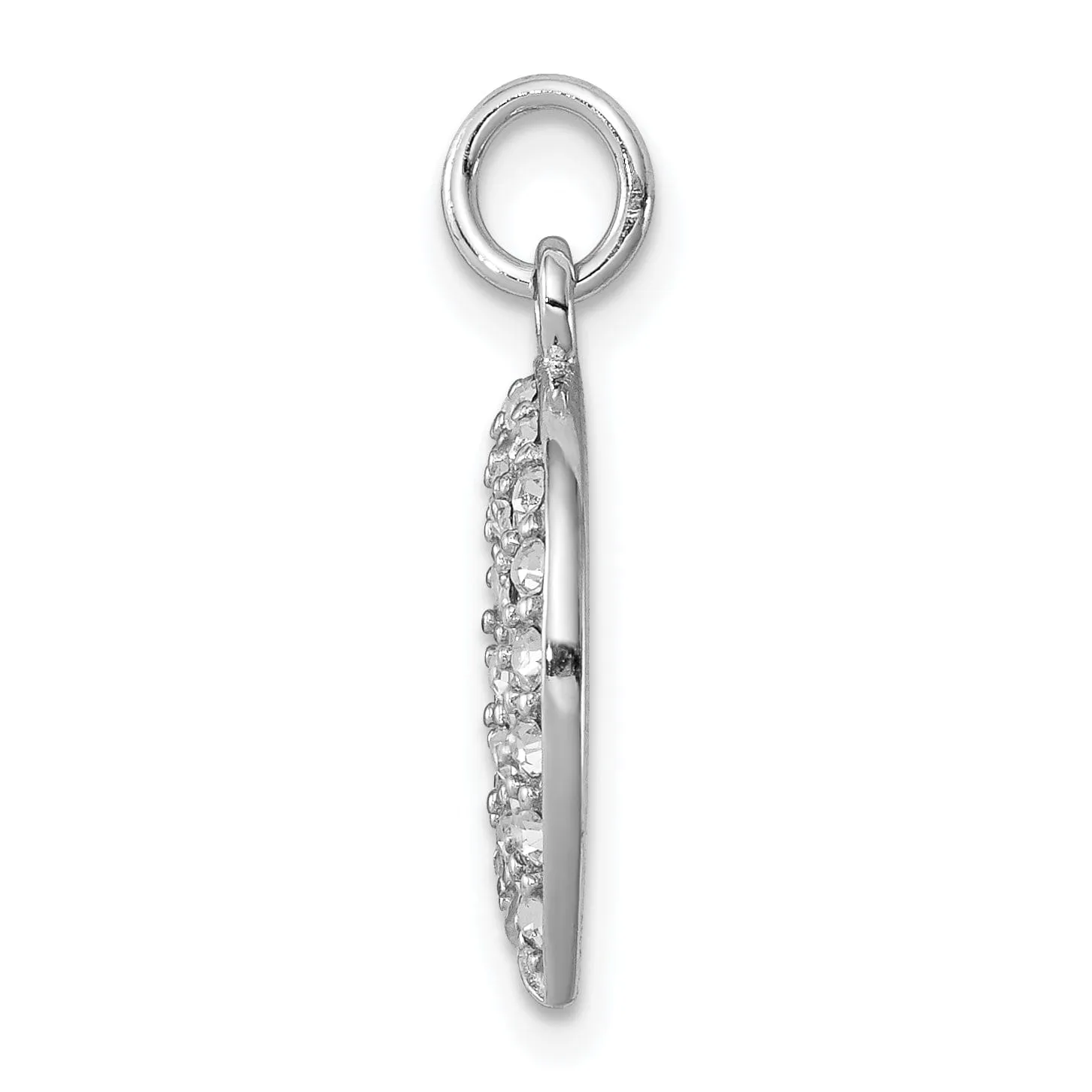 Sterling Silver Polish Horseshoe Crystal Charm
