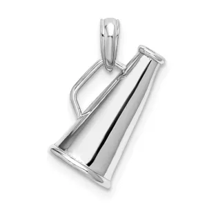 Sterling Silver Polished 3D Megaphone Pendant