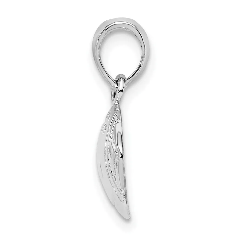 Sterling Silver Polished Football Pendant