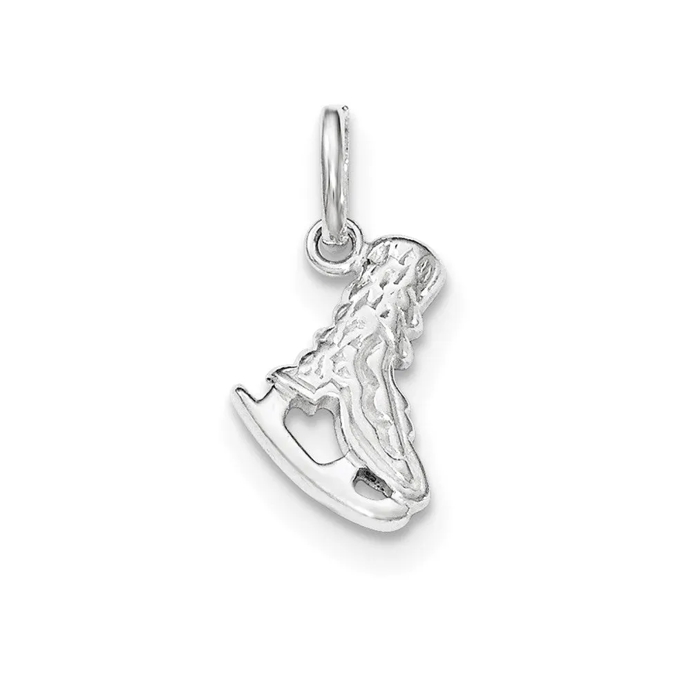 Sterling Silver Polished Ice Skate Charm