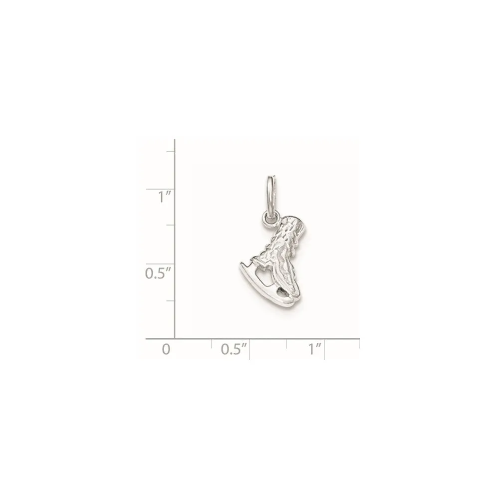 Sterling Silver Polished Ice Skate Charm