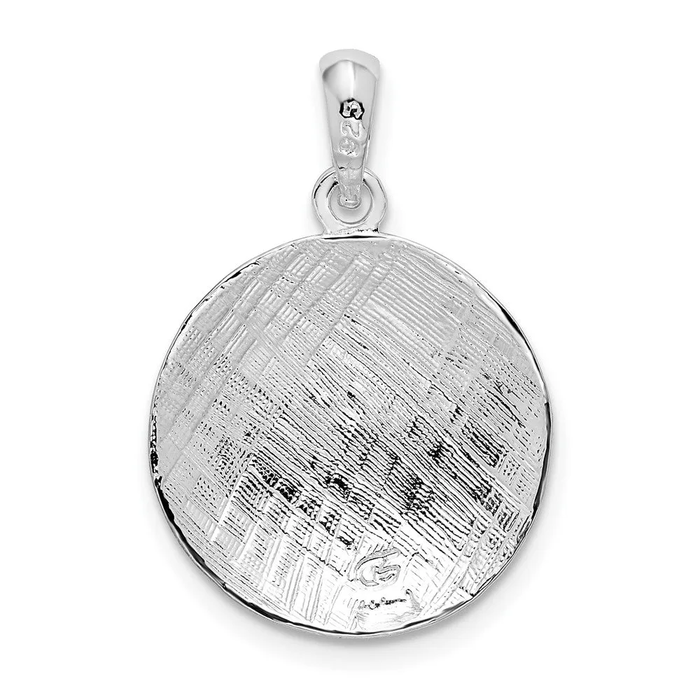 Sterling Silver Polished Volleyball Pendant