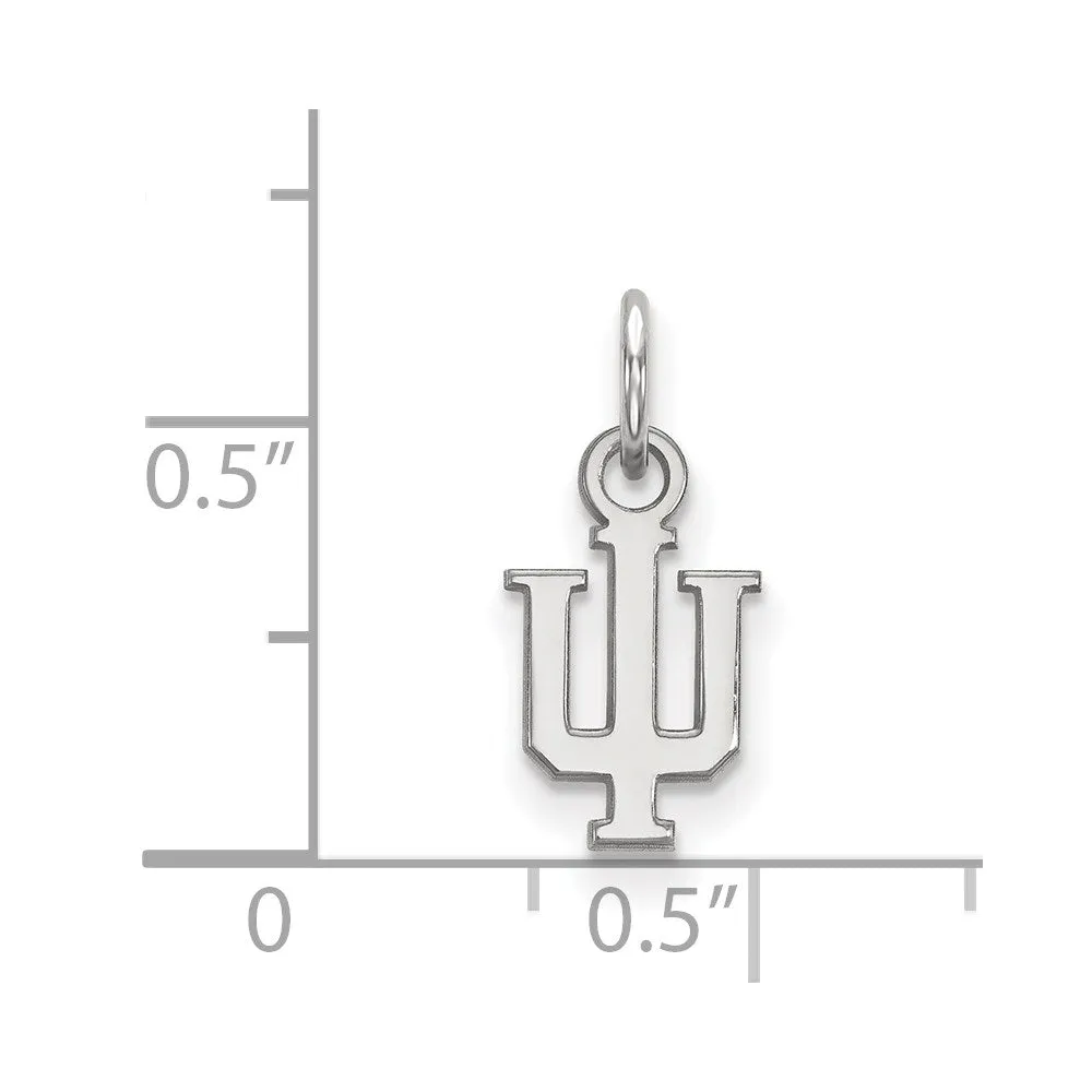 Sterling Silver Rhodium-plated Indiana University I-U Extra Small Pendant