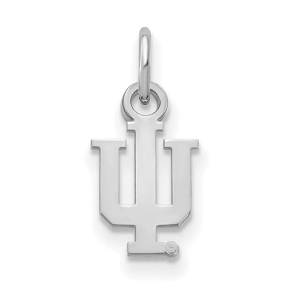 Sterling Silver Rhodium-plated Indiana University I-U Extra Small Pendant