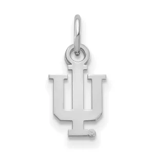 Sterling Silver Rhodium-plated Indiana University I-U Extra Small Pendant