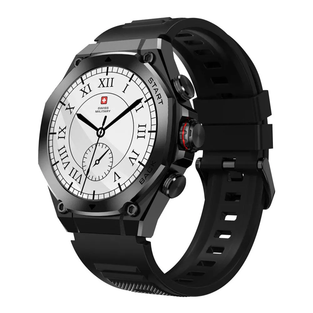 Swiss Military DOM 6 Smart Watch Black Metal Case With Black Silicone Strap