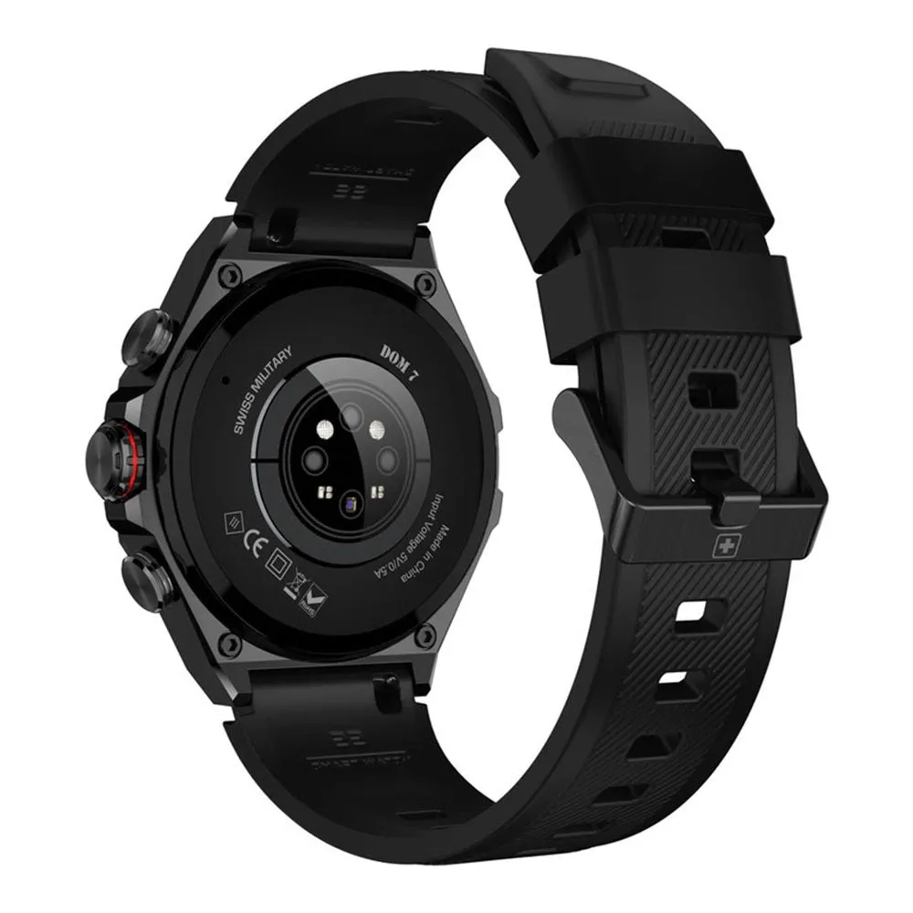Swiss Military DOM 6 Smart Watch Black Metal Case With Black Silicone Strap