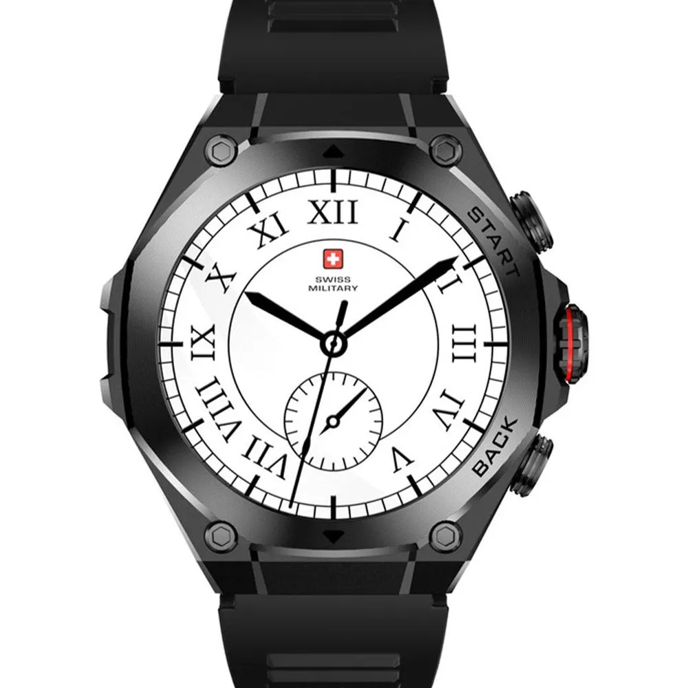 Swiss Military DOM 6 Smart Watch Black Metal Case With Black Silicone Strap
