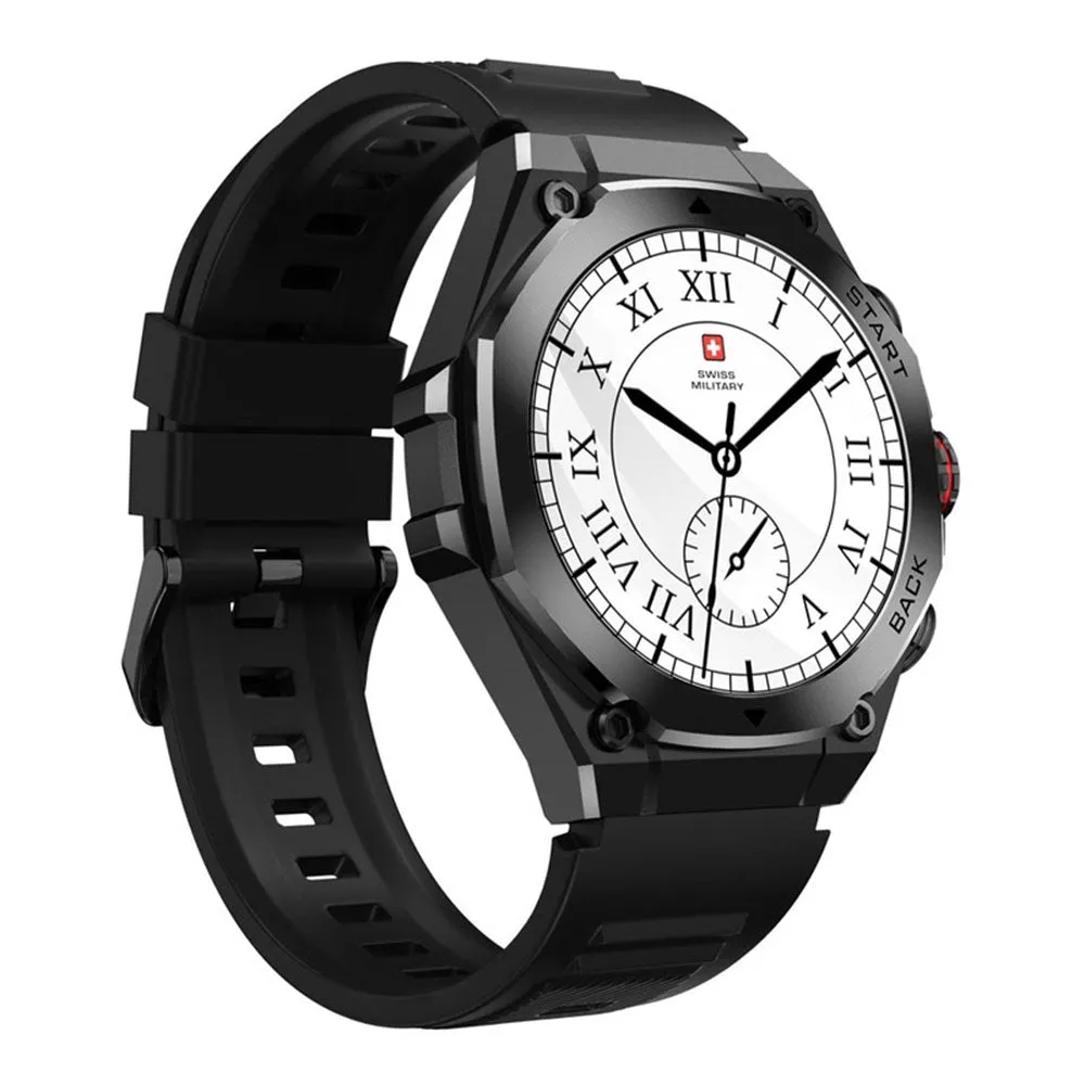 Swiss Military DOM 6 Smart Watch Black Metal Case With Black Silicone Strap