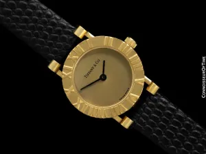Tiffany & Co. Atlas Ladies Watch with Boxes - 18K Gold