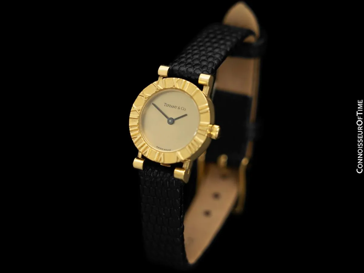Tiffany & Co. Atlas Ladies Watch with Boxes - 18K Gold