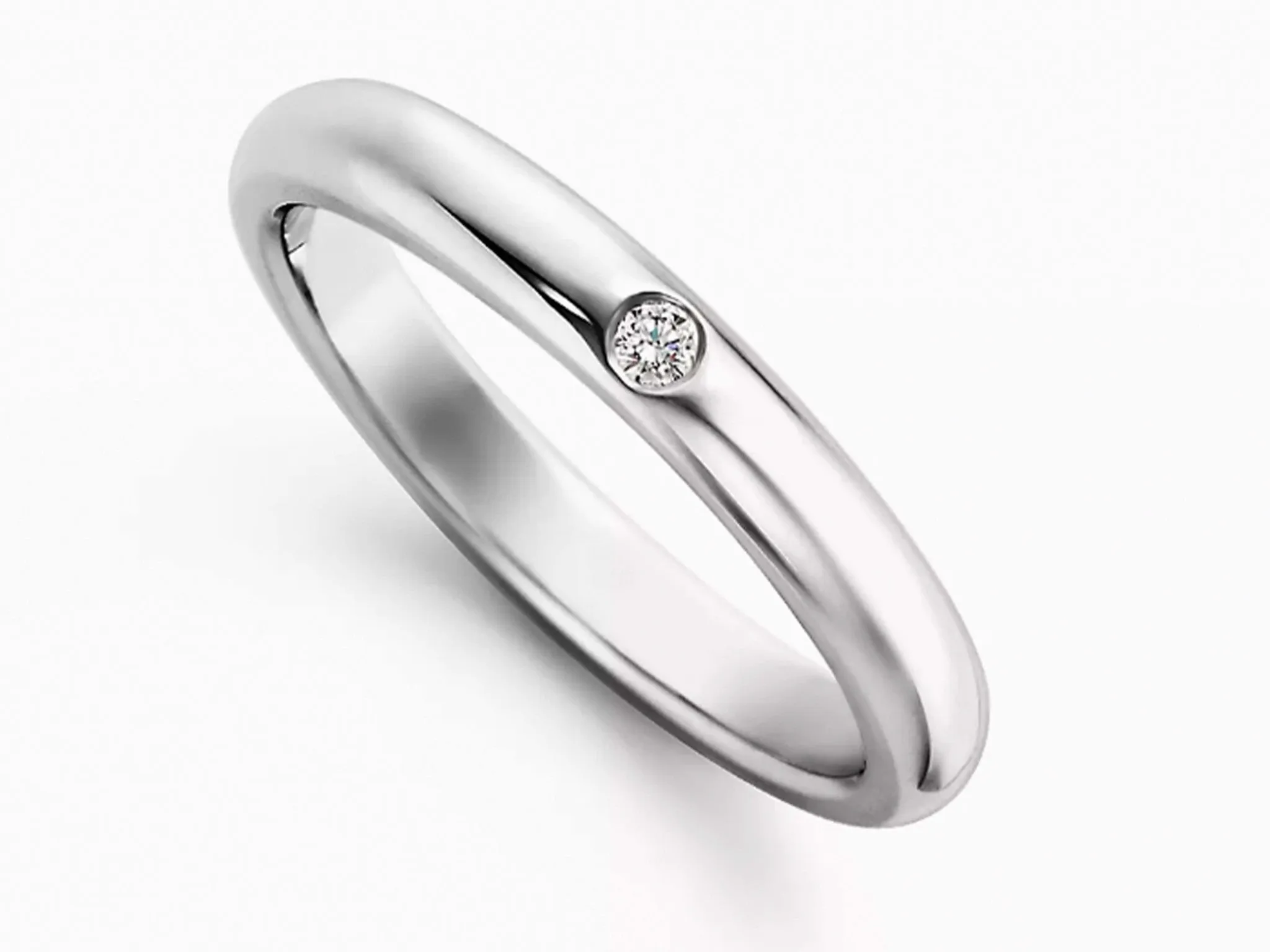 Tiffany & Co. Diamond Wedding Band Ring in Platinum Size 4