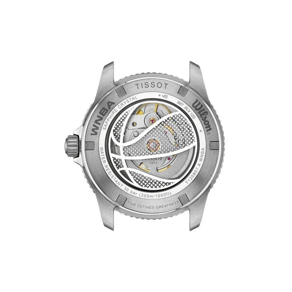 Tissot Seastar WNBA Powermatic Interchangeable Orange or White Strap Black Dial Watch