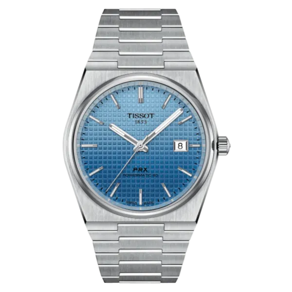 Tissot T-Classic Silver Stainless Steel Ice-Blue Dial Automatic Watch for Gents - T137.407.11.351.01