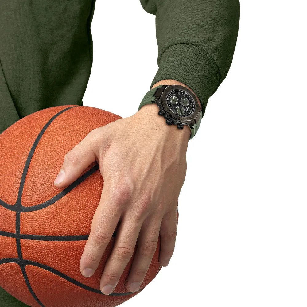 Tissot T-Race Chronograph Mens Green Tone Black and Green Dial Green Rubber Strap Watch