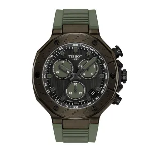 Tissot T-Race Chronograph Mens Green Tone Black and Green Dial Green Rubber Strap Watch