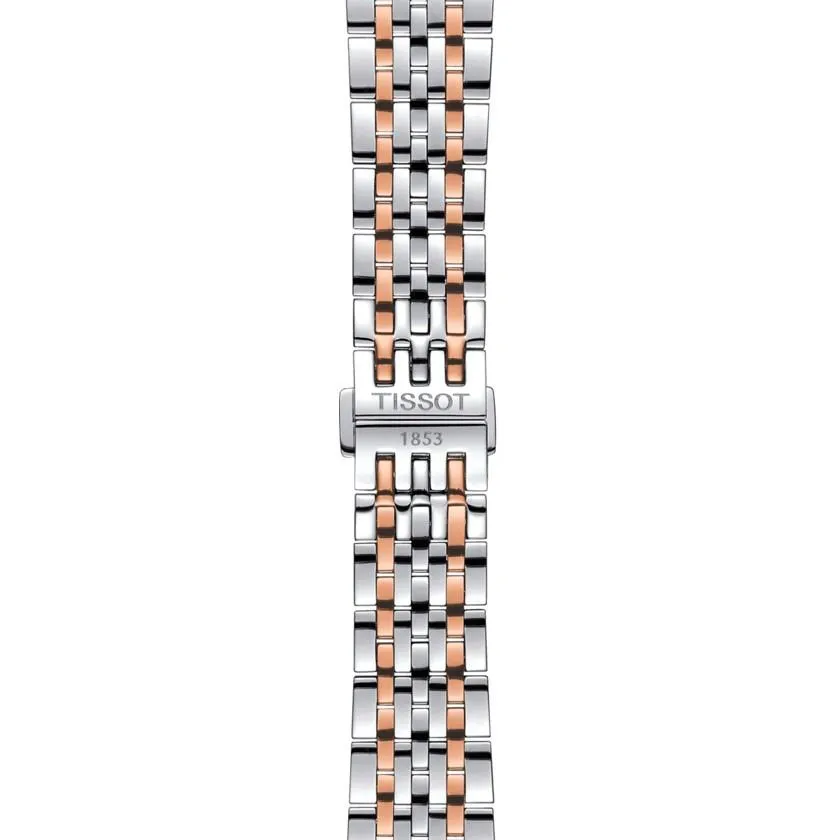 Tissot Watch Le Locle Powermatic 80 39.3mm Automatic Silver Steel Finish Pvd Gold Pink T006.407.22.033.00