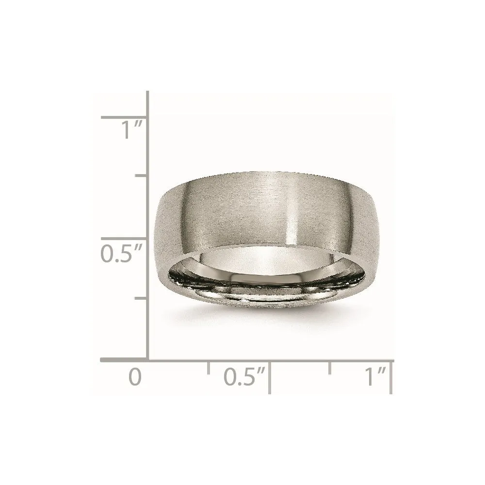 Titanium Brushed 8mm Half Round Band