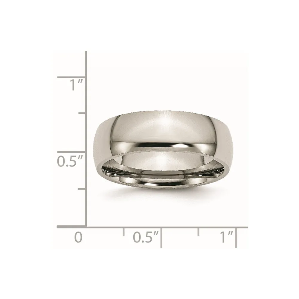Titanium Polished 7mm Half Round Band