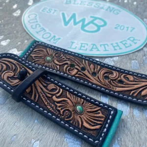 Tooled Leather Watch Band