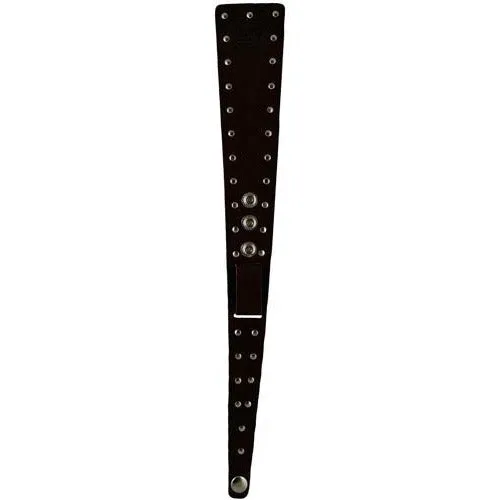 Twirl Studded Brown Leather Snap On Cuff
