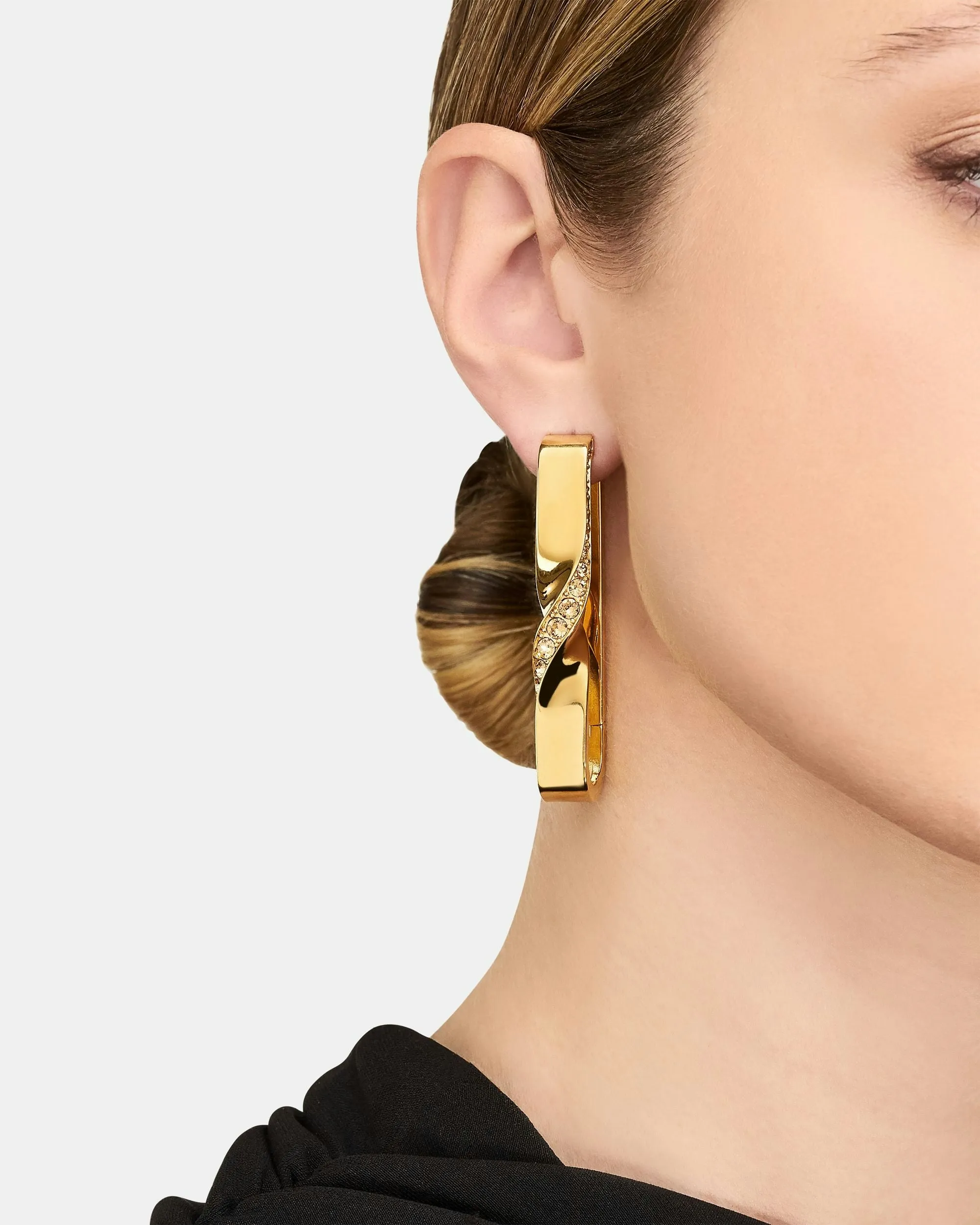 Twist Crystal Hoops