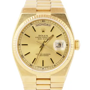 UNPOLISHED Rolex OysterQuartz Day-Date President Champagne Gold 36mm Watch 19018
